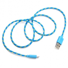USB - Apple Lightning дата-кабель Konoos в нейлоновой оплетке 1 м, голубой